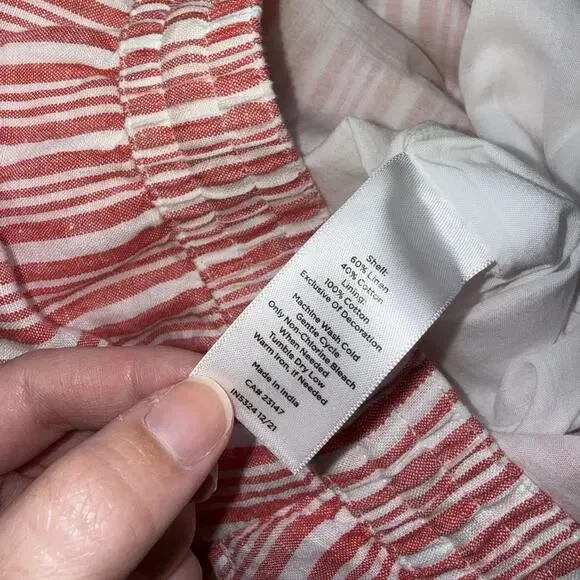 Talbots Women’s Stripe Linen Maxi Skirt Red White Coastal Beach Size Medium - Picture 6 of 6